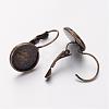 Antique Bronze Tone Brass Leverback Earring Findings fit for Domed Cabochons X-KK-C1244-NFAB-2