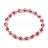 Handmade Round Evil Eye Lampwork Beaded Stretch Bracelets BJEW-JB05974-04-1