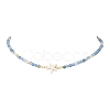 5Pcs 5 Colors Summer Beach Natural Amethyst & Green Aventurine & Dyed Agate Round Beaded Necklaces NJEW-JN05262-3