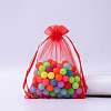 Rectangle Organza Drawstring Bags CON-PW0001-054A-05-1