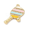 Brass Micro Pave Clear Cubic Zirconia Pendants KK-I476-07G-2