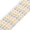 Baking Paint Pearlized Glass Pearl Round Bead Strands PEAR-H019-02C-09-1