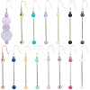 15Pairs 15 Colors Iron & 201 Stainless Steel Dangle Earring Findings EJEW-SC0010-92-1