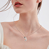 1pc Brass Chain with Alloy Letter Pendants Necklaces NJEW-LP0001-41J-P-4