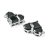 Brass Pave Cubic Zirconia Connector Charms KK-L208-04P-01-3