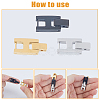 3Pcs 3 Colors Rectangle Stainless Steel Watch Band Clasps STAS-FH0002-27B-4