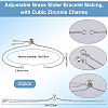 32Pcs Rack Plating Adjustable Brass Slider Bracelet Making KK-SP0001-78P-2