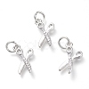 Brass Micro Pave Clear Cubic Zirconia Pendants KK-P188-P01-P-1