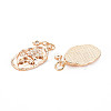 Brass White Opal Rhinestone Pendants X-KK-S364-214-2