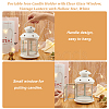 Portable Iron Candle Holder with Clear Glass Window AJEW-WH0299-85A-3