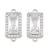 Brass Micro Pave Clear Cubic Zirconia Connector Charms CU-CBA7BFE-01B-P-1