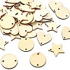 180Pcs 3 Styles Undyed Unfinished Wood Links WOOD-CJ0002-24-9
