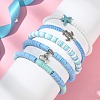 5Pcs 5 Style Polymer Clay Heishi Surfer Stretch Bracelets Set BJEW-TA00370-3