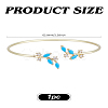 1Pc Brass Micro Pave Cubic Zirconia Open Cuff Bangles BJEW-LP0003-34G-2