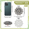 2Pcs Alloy Glass Rhinestone Cabochons FIND-FG0004-83S-2
