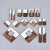 12Pcs 6 Styles Opaque Resin & Walnut Wood Pendants RESI-N053-22-1
