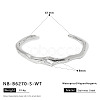 304 Stainless Steel Micro Pave Clear Cubic Zirconia Cuff Bangles for Women WG3B407-05-1