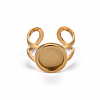201 Stainless Steel Cuff Pad Ring Settings X-STAS-S080-040A-G-2