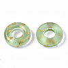 Transparent Spray Painted Glass European Beads LS-GLAA-N035-04J-2