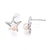 Star Brass Natural Pearl Stud Earrings PEAR-N020-05V-5