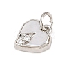 Brass Micro Pave Clear Cubic Zirconia Pendants KK-G544-05P-01-2