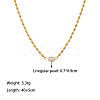 304 Stainless Steel & Natural Freshwater Pearl Potato Link Chain Necklaces for Women FS-WG4D4E4-01-3
