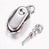 Tarnish Resistant 304 Stainless Steel Box Clasps STAS-P100-22P-3