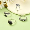 Zinc Alloy Finger Rings Sets RJEW-L101-03AS-5