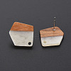 Two Tone Resin & Walnut Wood Stud Earring Findings MAK-N032-032-5