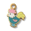 304 Stainless Steel Enamel Pendants LS-STAS-G374-01G-10-1
