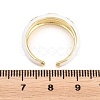 Brass Enamel Cuff Open Rings RJEW-P190-01G-7
