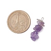 3Pcs Natural Rose Quartz & Amethyst & Lapis Lazuli Chip Beaded Constellation Pendants PALLOY-JF03043-07-2