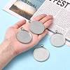 Tibetan Style Flat Round Alloy Big Pendant Cabochon Settings TIBEP-Q049-09AS-RS-4