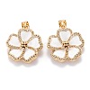 Real 18K Gold Plated Brass Micro Pave Clear Cubic Zirconia Beads Pendants ZIRC-M114-32G-C-1