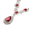 Teardrop Alloy Rhinestone Necklaces & Stud Earring Sets for Women SJEW-U001-01P-03-5