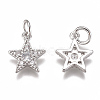 Brass Micro Pave Cubic Zirconia Charms ZIRC-F111-11P-2