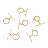 Brass Micro Pave Clear Cubic Zirconia Toggle Clasps KK-N259-22-2