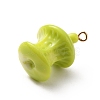 Opaque Resin Pendants LS-RESI-WH0026-35B-2