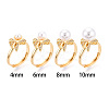 Bowknot Brass Micro Pave Cubic Zirconia Cup Peg Ring Settings LS-KK-N274-25G-4