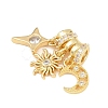 Brass Micro Pave Clear Cubic Zirconia Pendants X-KK-Z151-03G-01-2