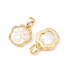 Natural White Shell Paw Print Charms KK-H524-17G-2