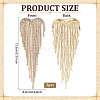2Pcs Heart Tassel Alloy Rhinestone Lapel Pins for Clothes JEWB-NB0001-30G-2