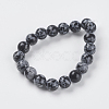 Natural Snowflake Obsidian Beads Strands G-G515-10mm-01-2