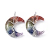 7 Chakra Natural Mixed Stone Chip Copper Wire Wrapped Big Pendants G-F733-03A-2