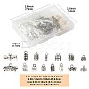 75Pcs 15 Styles Tibetan Style Alloy Tube Bails FIND-FS0004-50-4