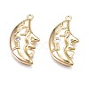 Brass Micro Pave Clear Cubic Zirconia Pendants KK-N232-257-1