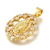 Rack Plating Brass with Cubic Zirconia Pendants KK-Z086-33G-06-2