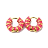 Enamel Round Hoop Earrings EJEW-Q704-05G-04-1