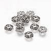 4-Petal Tibetan Style Alloy Flower Bead Caps TIBE-S222-AS-NR-1