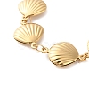 304 Stainless Steel Shell Link Chain Bracelets for Women BJEW-Z076-02G-2